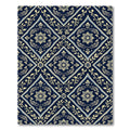 Navy Floral Koi Medallion Tile Rug