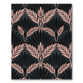Art Deco Blush Palm Black Foliage Rug