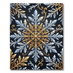 Golden Ice Snowflake Luxury Royal Medallion Rug