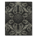 Antique Charcoal Acanthus Scroll Medallion Rug
