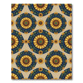 Golden Sunflower Medallion on Navy Rug