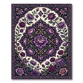 Elegant Violet Floral Medallion Tapestry Rug
