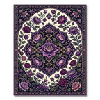Elegant Violet Floral Medallion Tapestry Rug