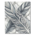 Lace Feather Marble Monochrome Art Rug