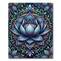 Vibrant Blue Lotus Mandala Rug
