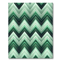 Emerald Green Chevron Scroll Rug