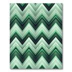 Emerald Green Chevron Scroll Rug