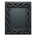 Braided Rope Frame Dark Gray Rug