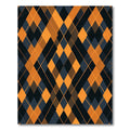 Bold Amber Black Argyle Geometric Rug