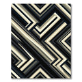 Geometric Monochrome Striped Chevron Rug