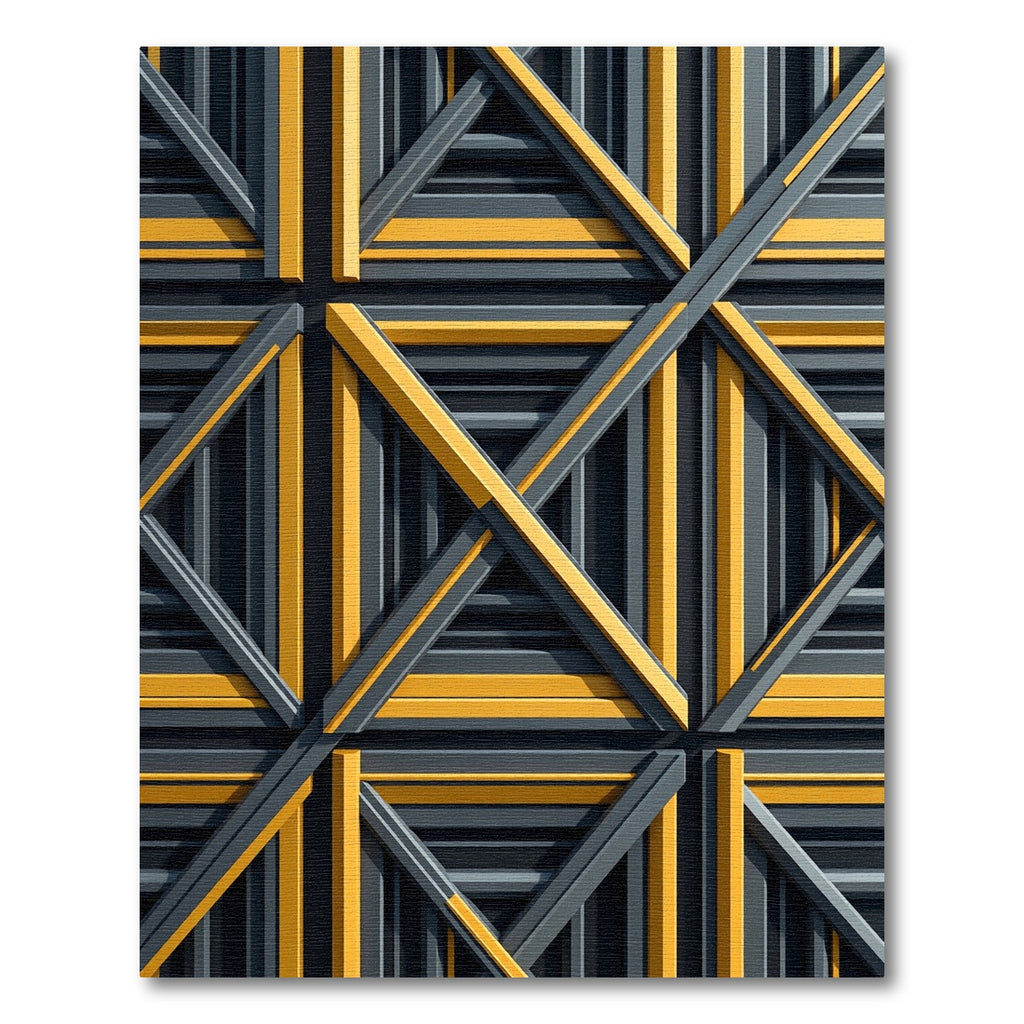 Tantalizing Yellow Gray Geometric Overlay Rug