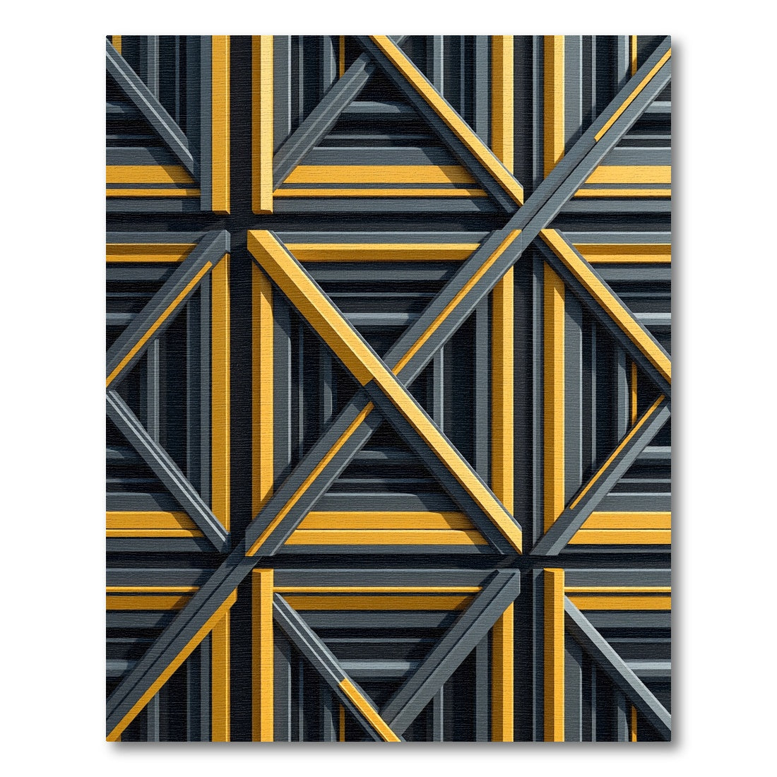 Tantalizing Yellow Gray Geometric Overlay Rug