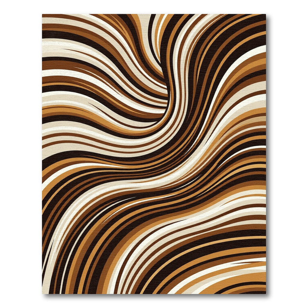 Earthy Swirl Abstract Stripe Rug