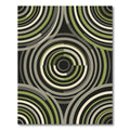 Modern Circular Olive and Charcoal Geometric Rug