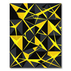 Geometric Yellow and Black Angular Abstract Rug