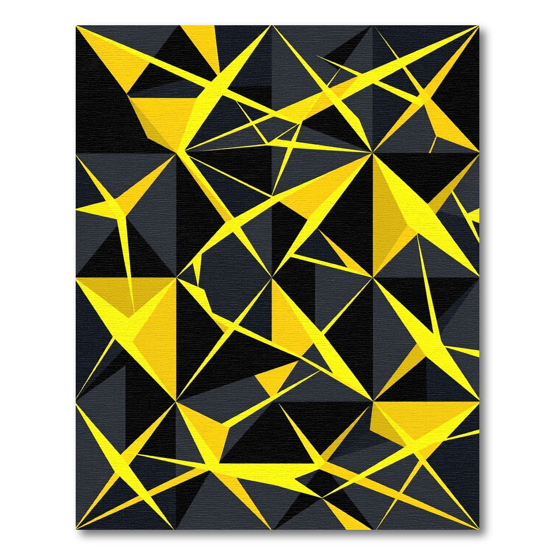 Geometric Yellow and Black Angular Abstract Rug
