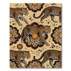 Golden Leopard Safari Mandala Medallion Rug