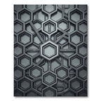 Modern Silver Geometric 3D Hexagon Rug