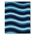 Modern Wavy Gradient Blue Abstract Rug
