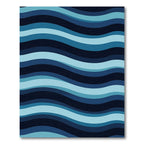 Modern Wavy Gradient Blue Abstract Rug
