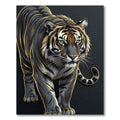 Majestic Charcoal Tiger with Golden Accents Rug