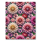 Vibrant Pink Dahlia Floral Garden Rug
