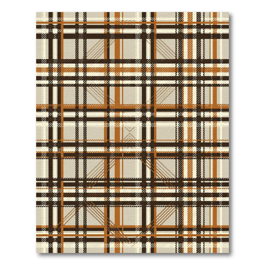 Earthy Tone Plaid Squares Rug