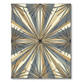 Golden Sunburst Rays Geometric Rug