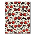 Whimsical Crimson Cherry Fruit Illustration Rug