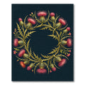 Ornate Pink Thistle Wreath on Navy Rug