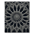 Monochromatic Gothic Circular Architectural Wheel Rug