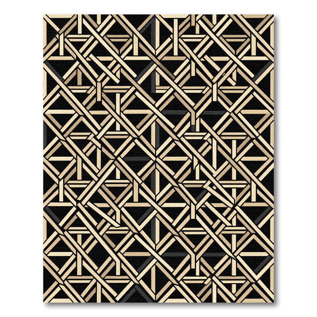 Modern Geometric Lattice Interwoven Weave Rug