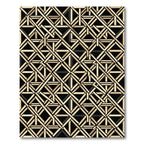 Modern Geometric Lattice Interwoven Weave Rug