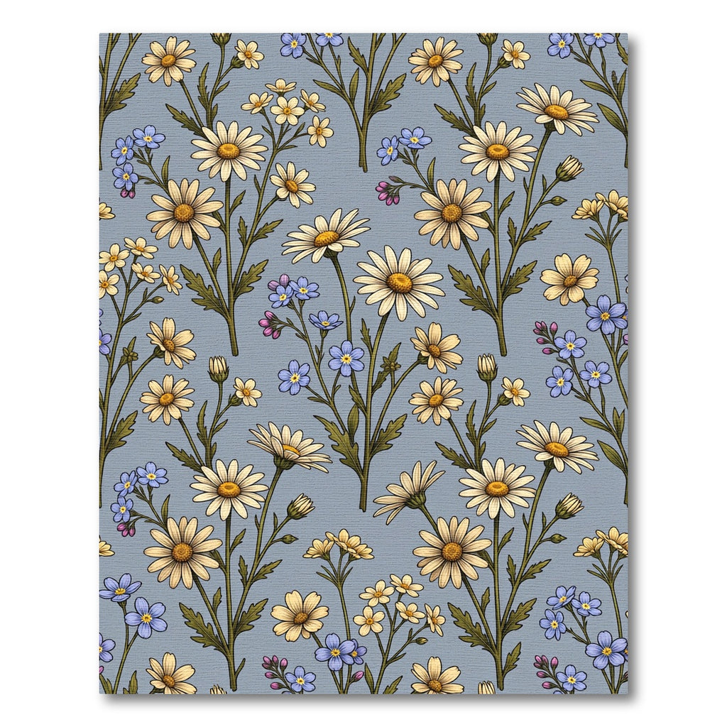 Pastel Field Daisy Floral Tapestry Rug