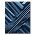 Modern Deep Blue Intersecting Linear Texture Rug