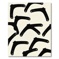 Black Boomerang Scattered Contemporary Rug
