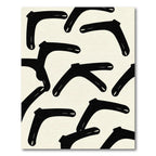 Black Boomerang Scattered Contemporary Rug