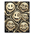 Surreal Liquid Gold Melted Face Art Rug
