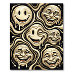 Surreal Liquid Gold Melted Face Art Rug