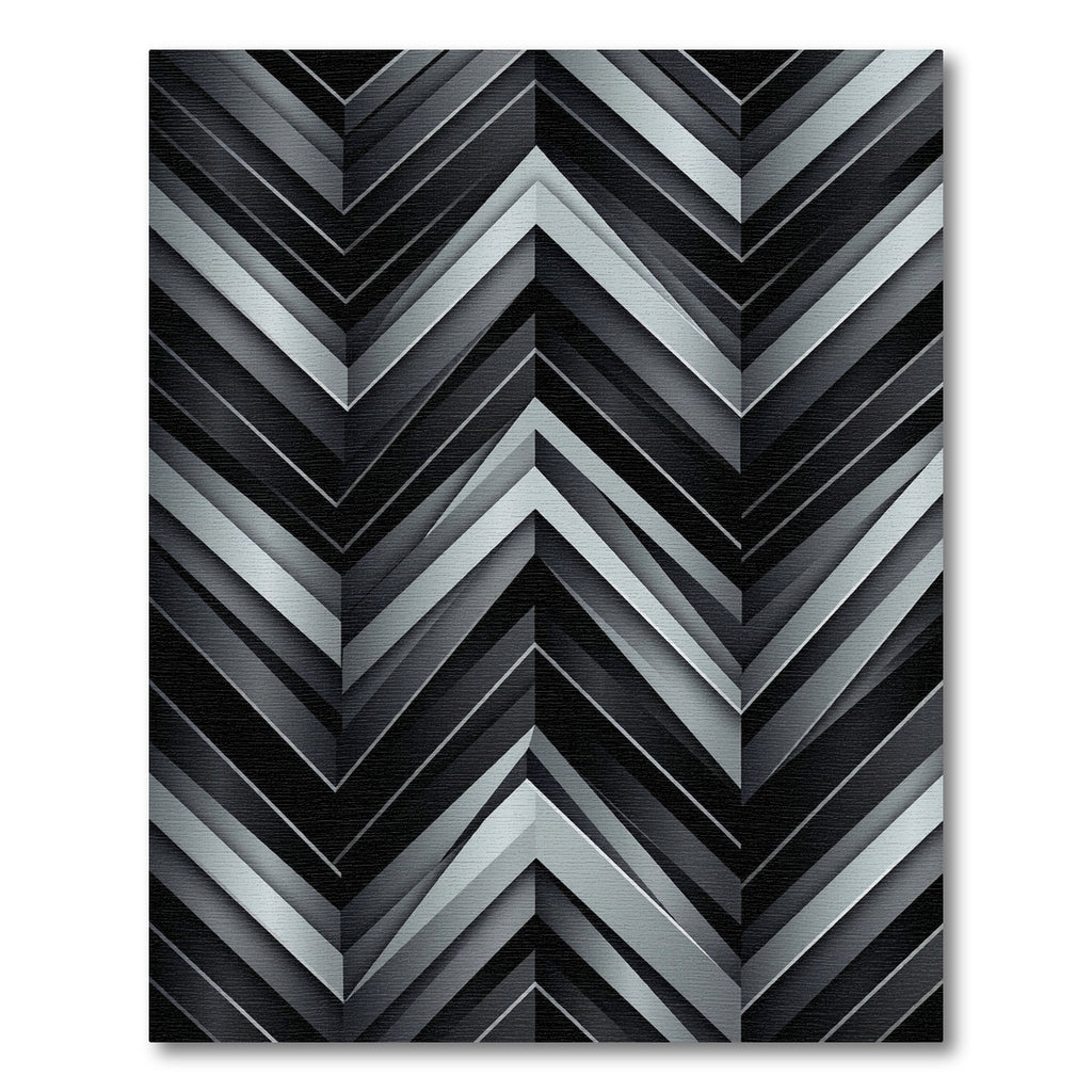 Monochromatic Chevron Layered Chevron Rug