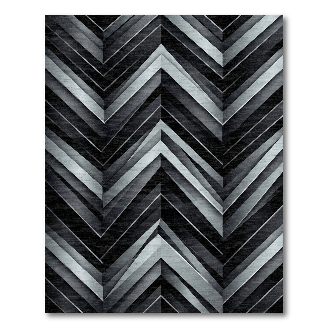 Monochromatic Chevron Layered Chevron Rug