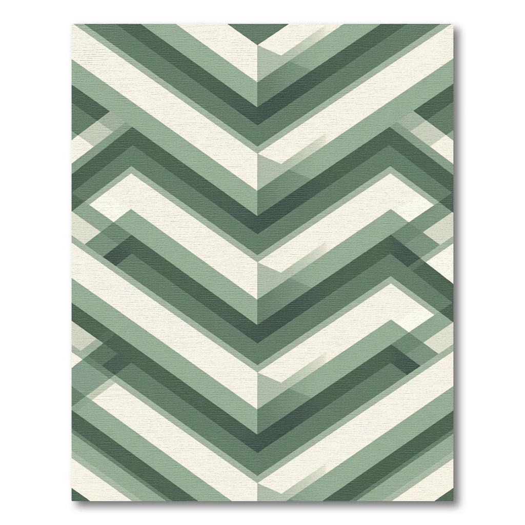 Sage Green Geometric Chevron Stripe Rug