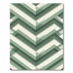 Sage Green Geometric Chevron Stripe Rug