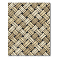 Beige Woven Basketweave Diagonal Grid Rug