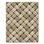 Beige Woven Basketweave Diagonal Grid Rug