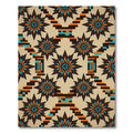 Geometric Starburst Teal Orange Brown Rug