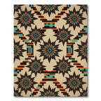 Geometric Starburst Teal Orange Brown Rug