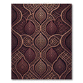 Ornate Copper Damask Curved Medallion Rug