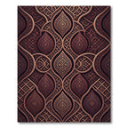 Ornate Copper Damask Curved Medallion Rug