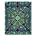 Modern Geometric Midnight Teal Urban Grid Rug
